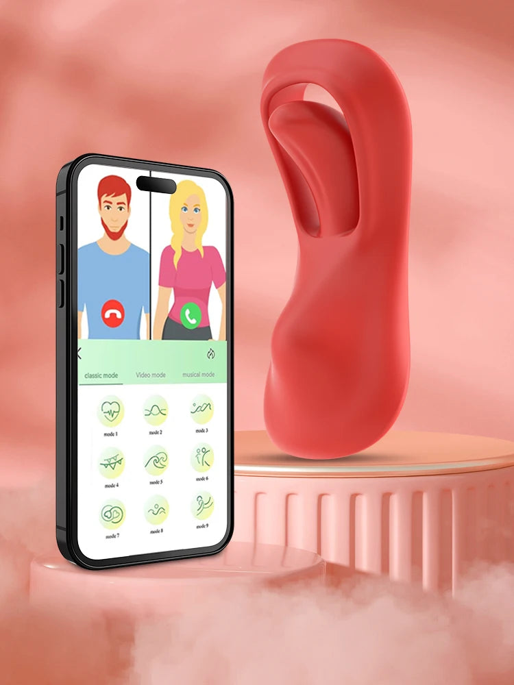 Wearable APP Controlling Tongue Vibrator 9 Vibration Panties Clitoral Double Stimulation Massager Penetration Female Adult Toys