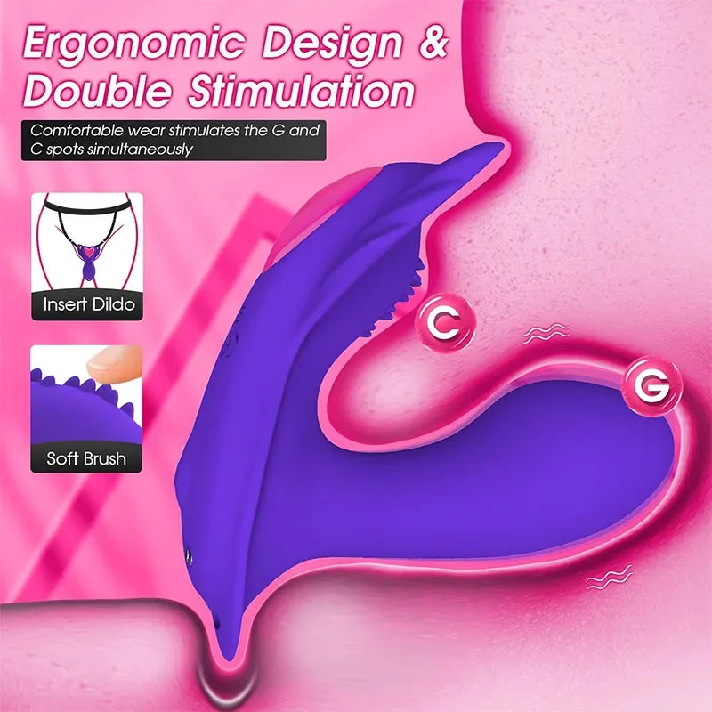 Wearable Panty Butterfly Vibrator Women Insert Dildo Clitoris Stimulator Adult Female Sex Toy for Couples Sexual Pleasure 9 Mode