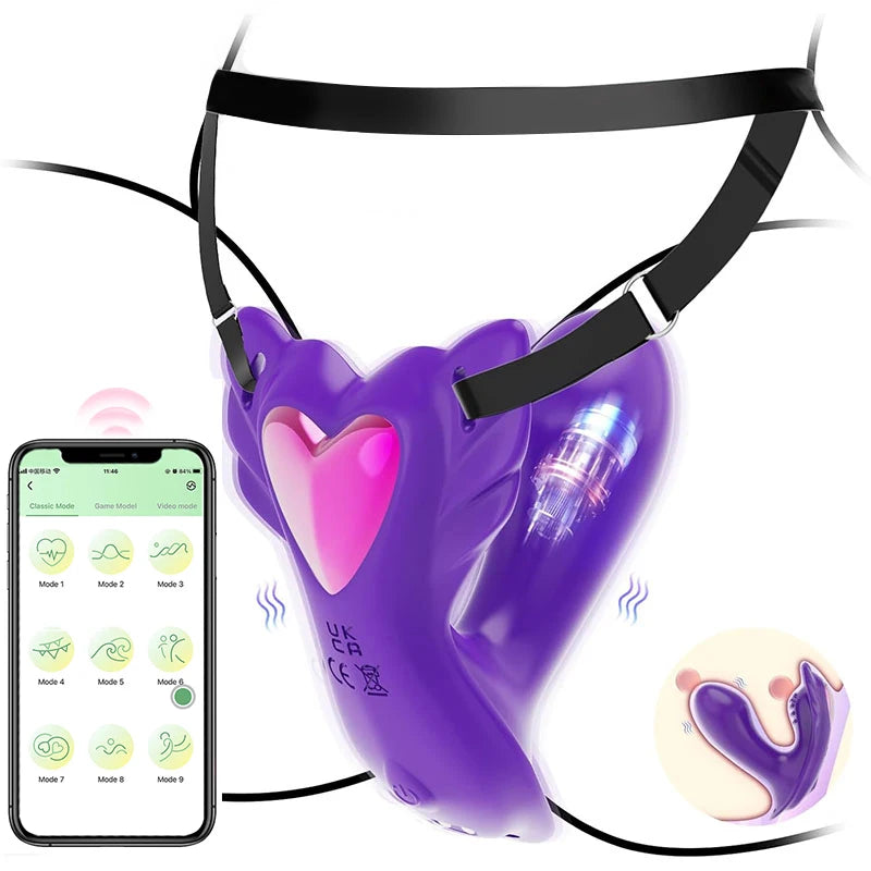 Wearable Panty Butterfly Vibrator Women Insert Dildo Clitoris Stimulator Adult Female Sex Toy for Couples Sexual Pleasure 9 Mode