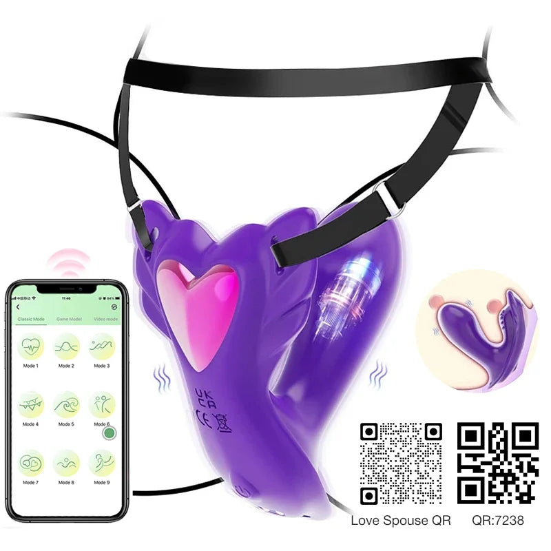 Wearable Panty Butterfly Vibrator Women Insert Dildo Clitoris Stimulator Adult Female Sex Toy for Couples Sexual Pleasure 9 Mode