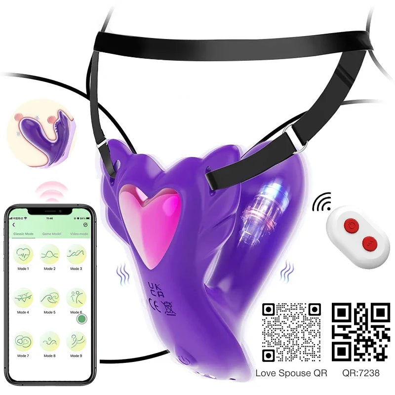 Wearable Panty Butterfly Vibrator Women Insert Dildo Clitoris Stimulator Adult Female Sex Toy for Couples Sexual Pleasure 9 Mode