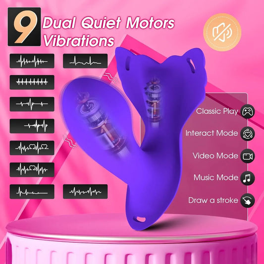 Wearable Panty Butterfly Vibrator Women Insert Dildo Clitoris Stimulator Adult Female Sex Toy for Couples Sexual Pleasure 9 Mode